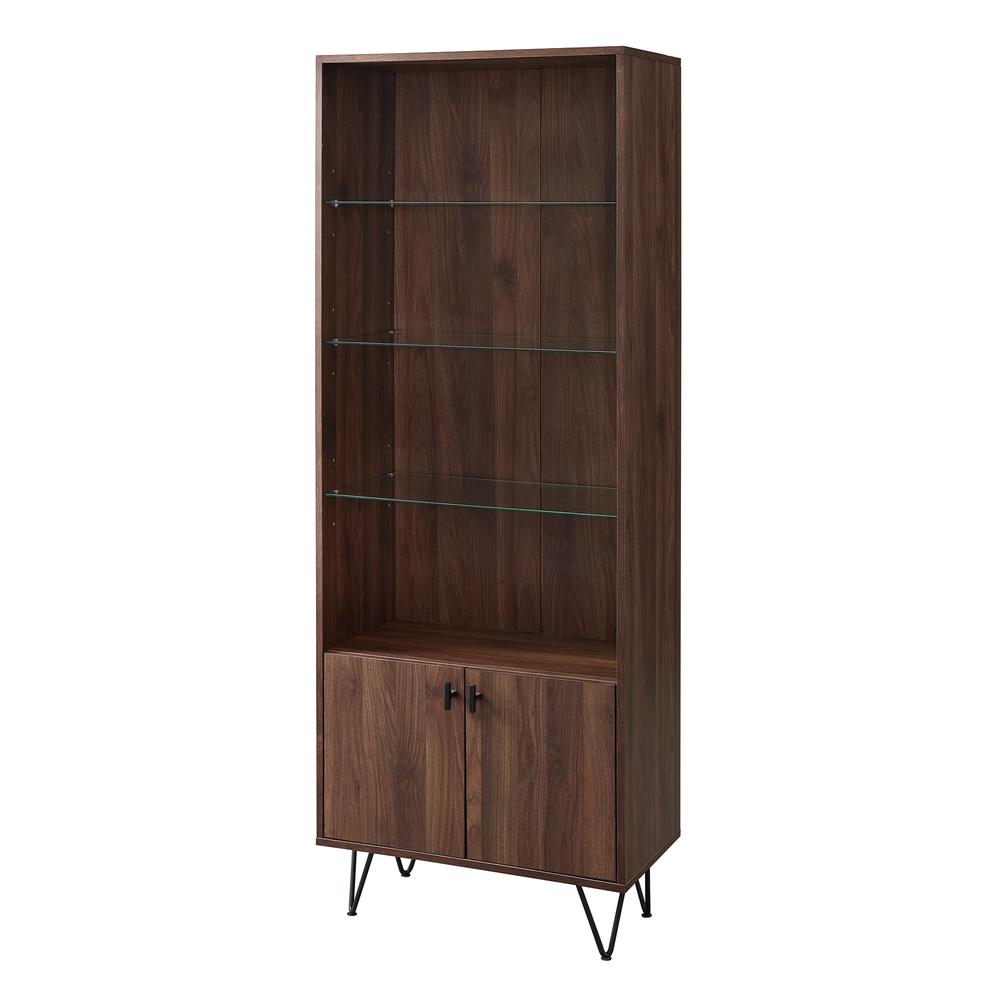 68" Mid-Century Modern Storage Cabinet - Dark Walnut. Picture 4