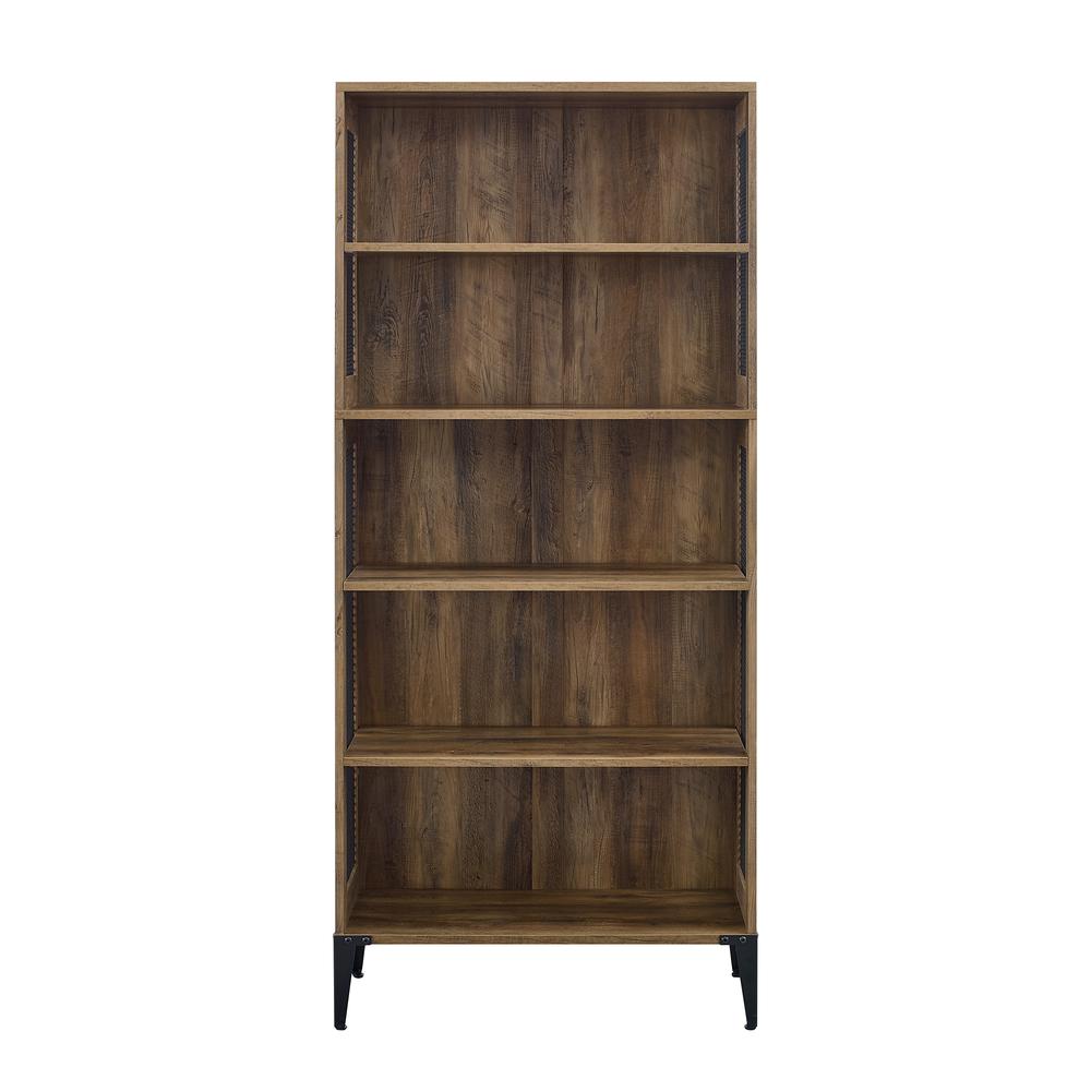 Jasper 68" Tall Bookshelf with Mesh Sides - Reclaimed Barnwood. Picture 4