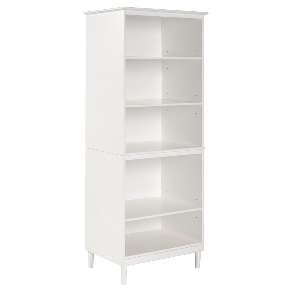 Spencer 70" Tall 4 Shelf Wood Bookcase - White. Picture 1