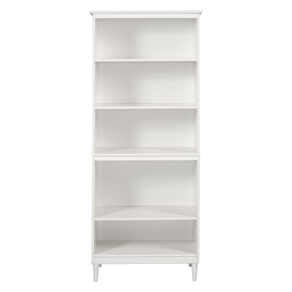 Spencer 70" Tall 4 Shelf Wood Bookcase - White. Picture 2