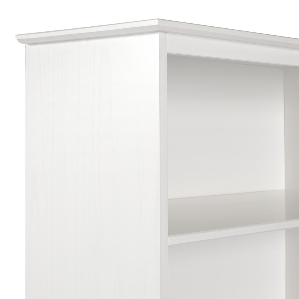 Spencer 70" Tall 4 Shelf Wood Bookcase - White. Picture 4