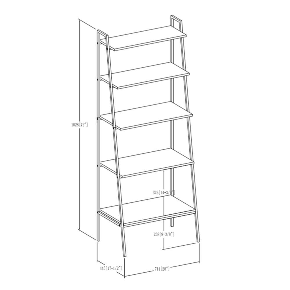 72" Modern Ladder Bookcase - Reclaimed Barnwood. Picture 5