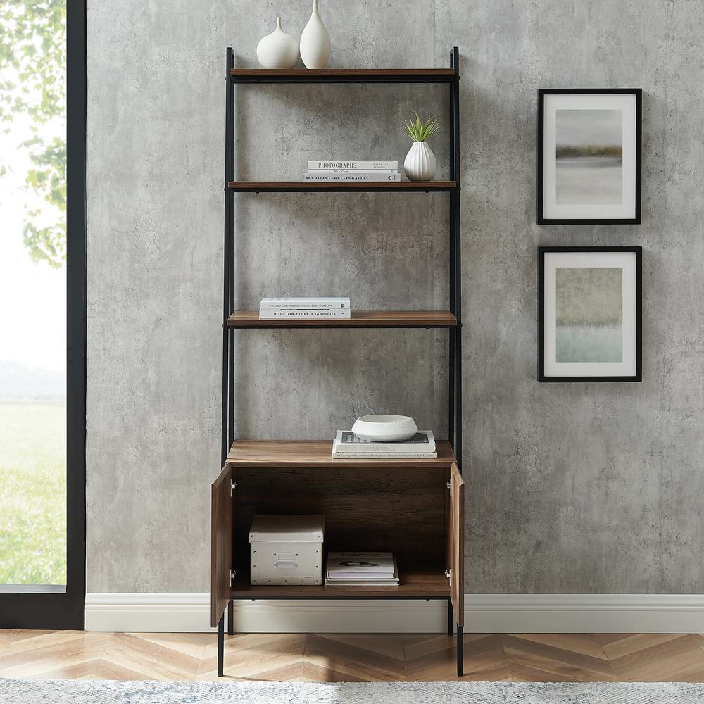 72" Industrial Modern Ladder Bookcase - Reclaimed Barnwood. Picture 3