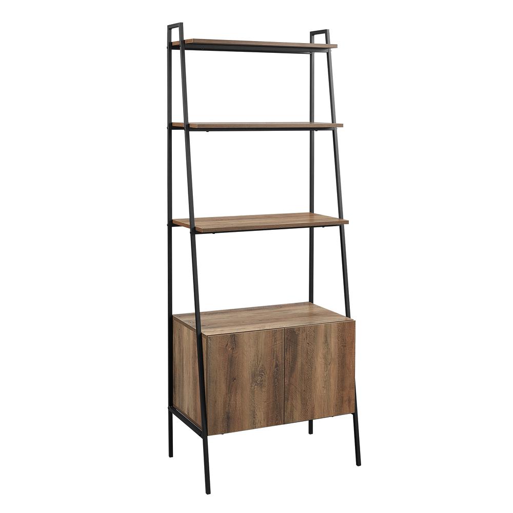 72" Industrial Modern Ladder Bookcase - Reclaimed Barnwood. Picture 4