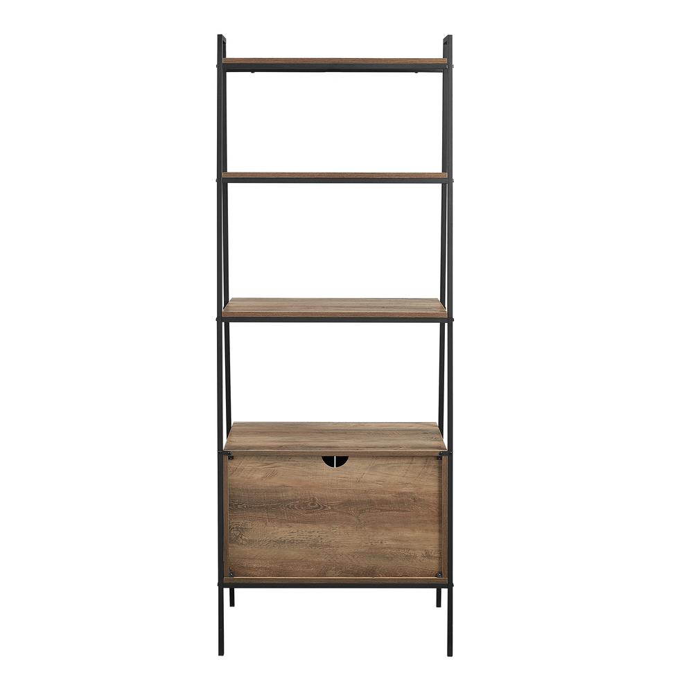 72" Industrial Modern Ladder Bookcase - Reclaimed Barnwood. Picture 7