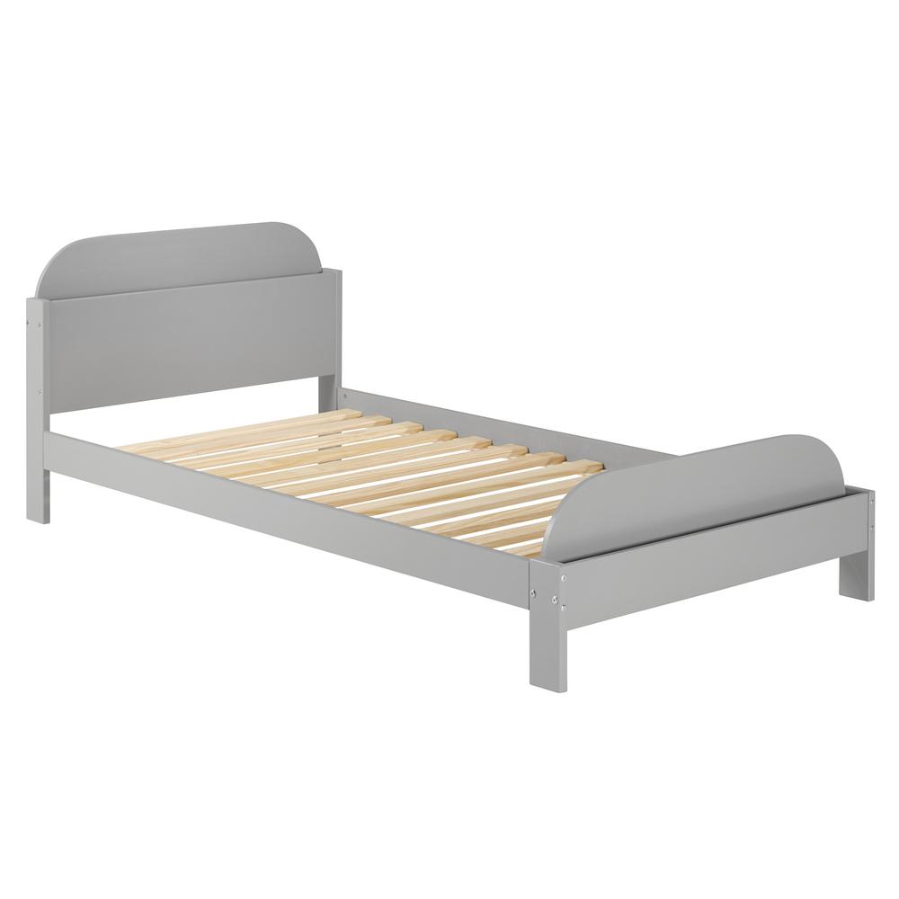 Naples Solid Wood Twin Bookcase Bed - Grey. Picture 1