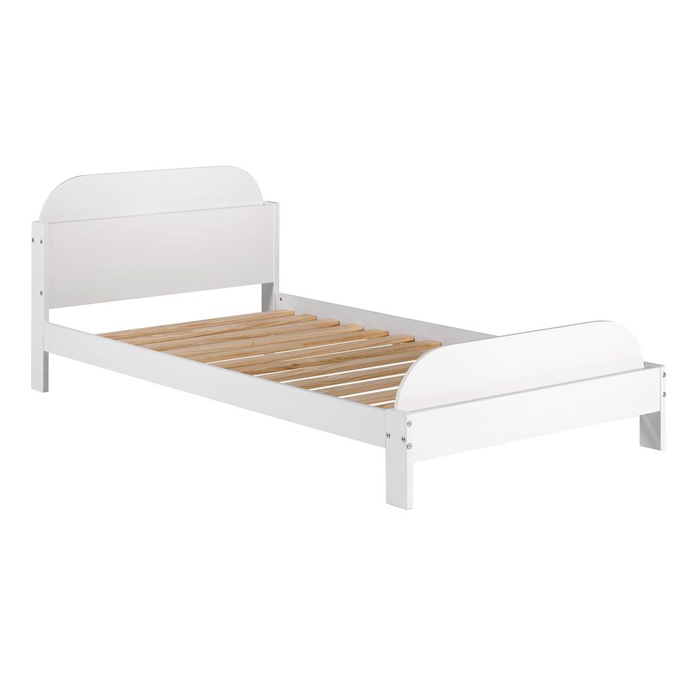 Naples Solid Wood Twin Bookcase Bed - White. Picture 1