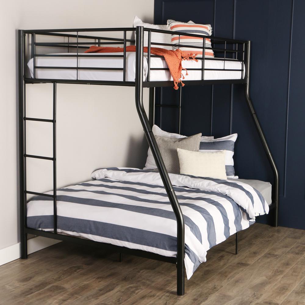 Twin over Full Metal Bunk Bed - Black. Picture 3