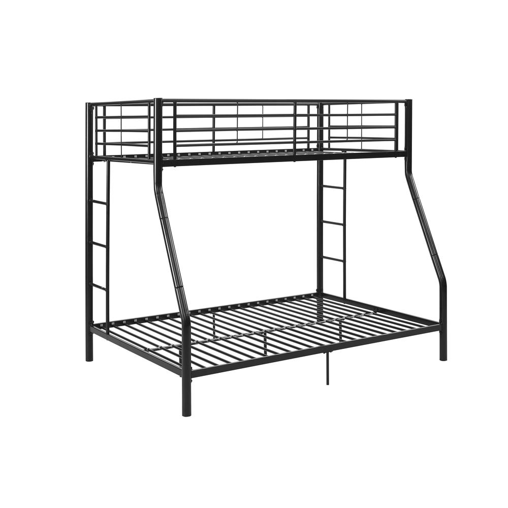 Twin over Full Metal Bunk Bed - Black. Picture 1