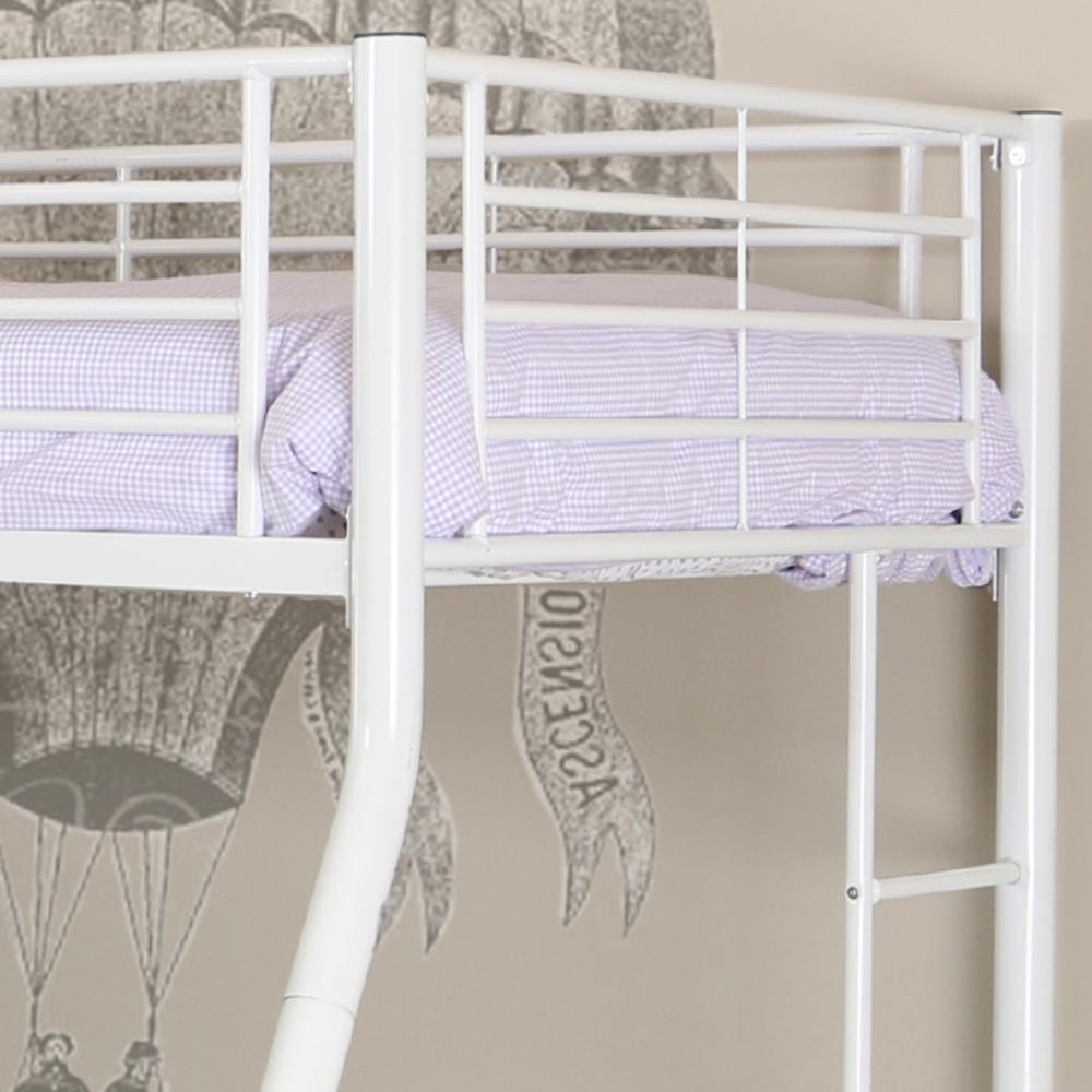 Twin over Full Metal Bunk Bed - White. Picture 2
