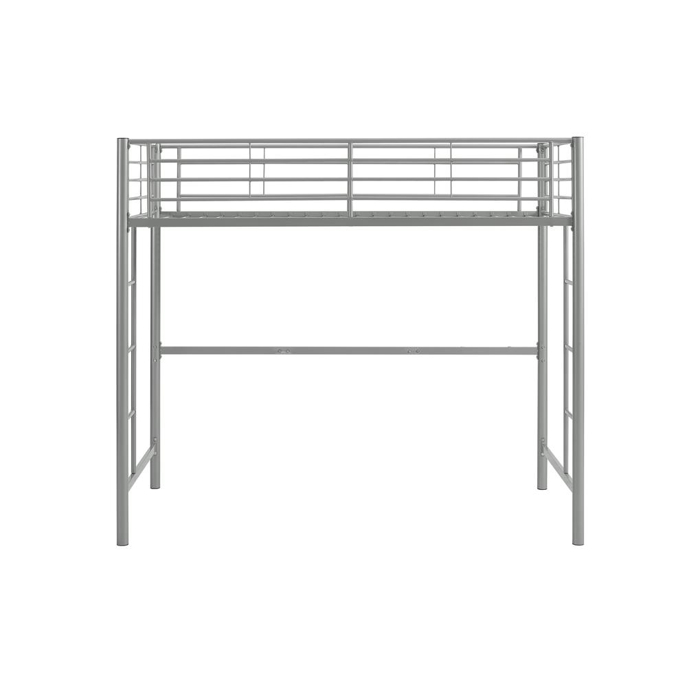 Silver Metal Twin Loft Bed. Picture 2
