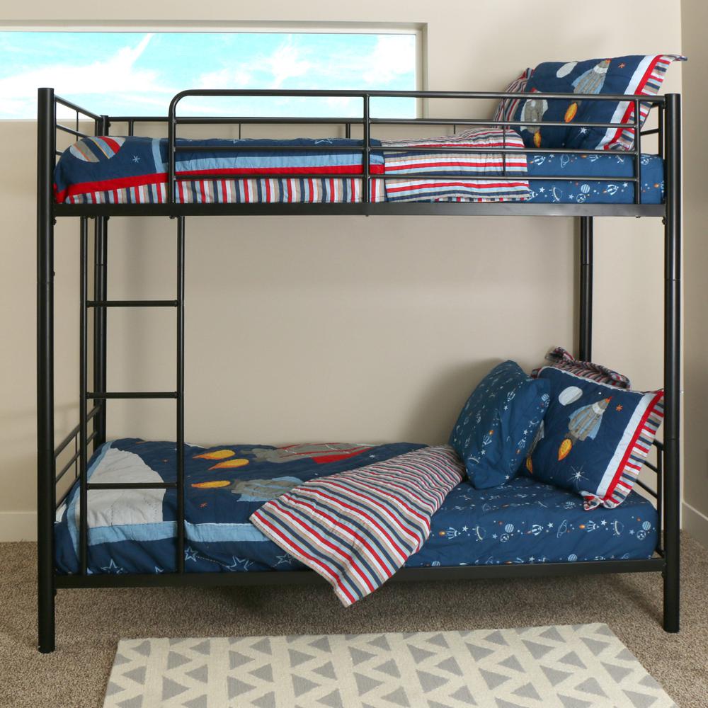 Twin Metal Bunk Bed - Black. Picture 4