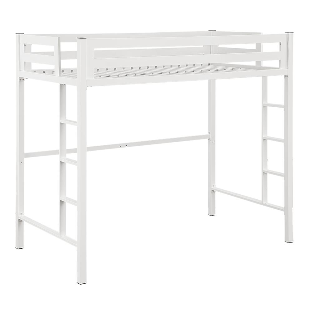 Twin Metal Loft Bed - White. Picture 1