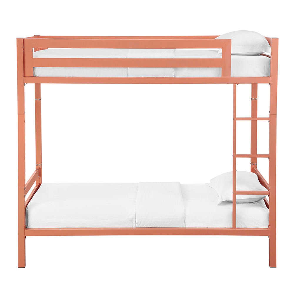 Bentley Twin over Twin Metal Bunk Bed - Coral. Picture 6