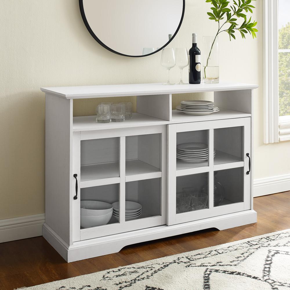 Boden 48" Sliding Glass Door Sideboard - Brushed White. Picture 6