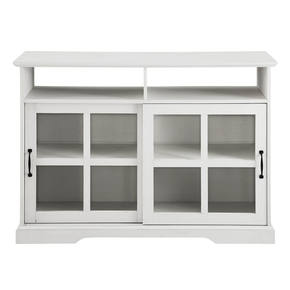 Boden 48" Sliding Glass Door Sideboard - Brushed White. Picture 2