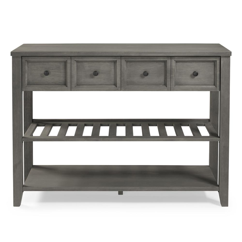 48" Solid Wood 2-Drawer Buffet - Grey. Picture 1