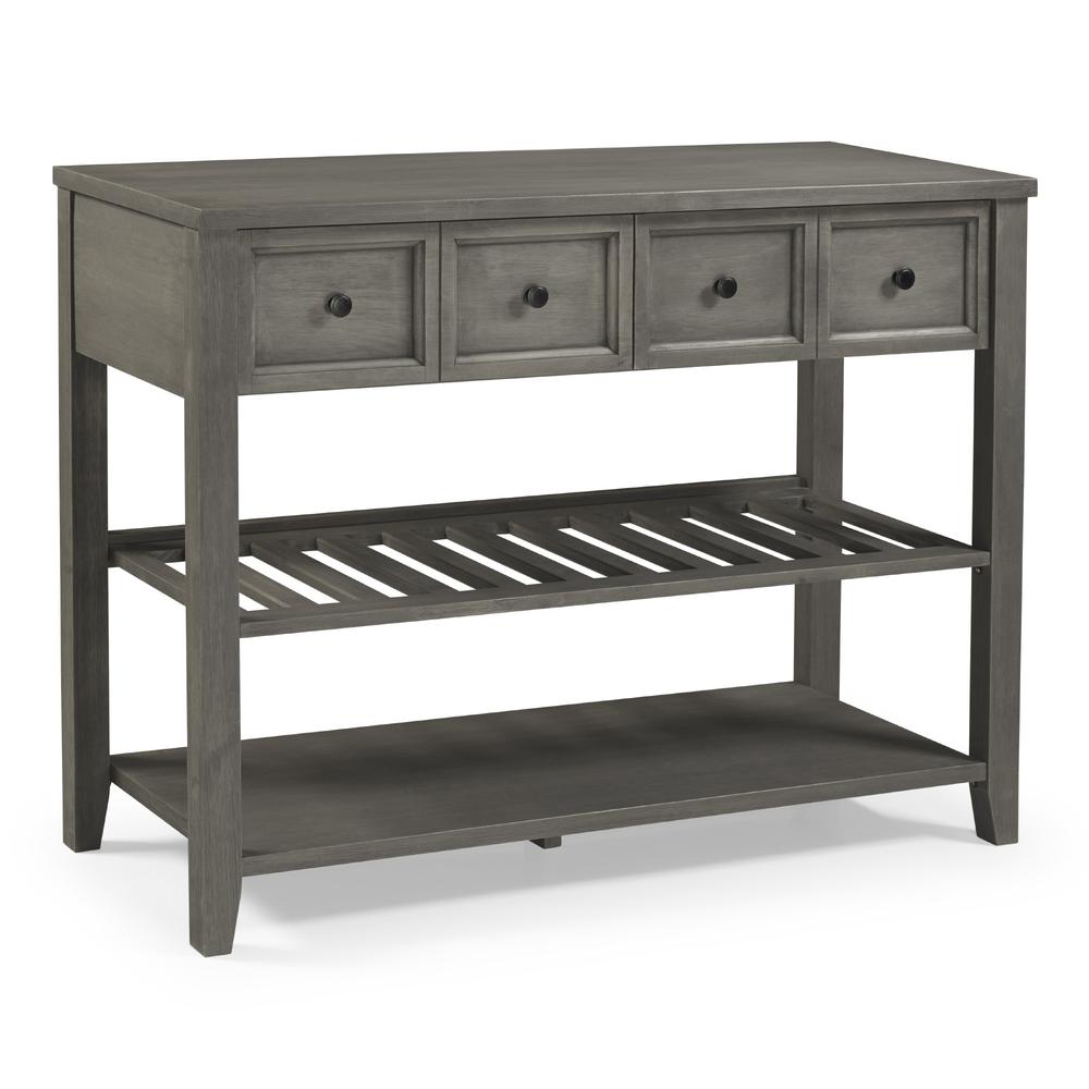 48" Solid Wood 2-Drawer Buffet - Grey. Picture 3