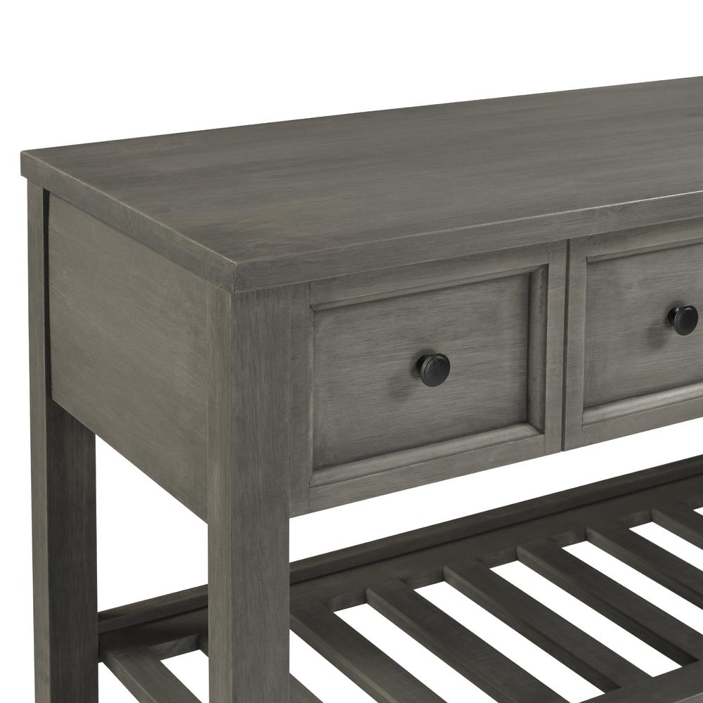 48" Solid Wood 2-Drawer Buffet - Grey. Picture 4