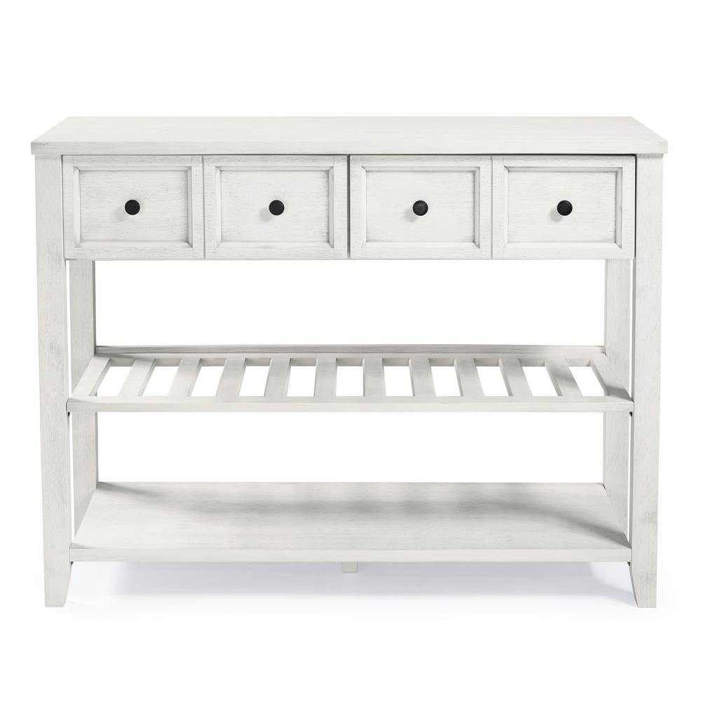 48" Solid Wood 2-Drawer Buffet - White. Picture 1