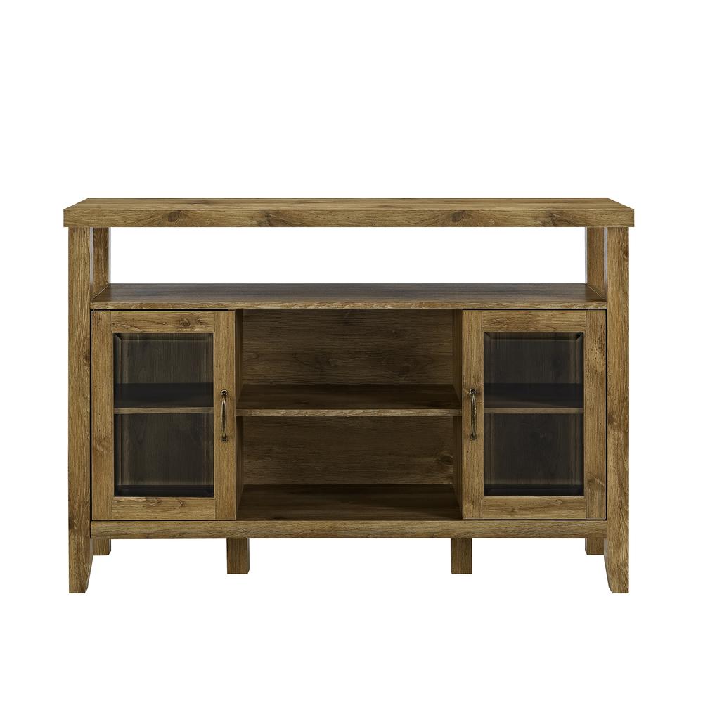 52" Wood Console High Boy Buffet - Barnwood. Picture 1