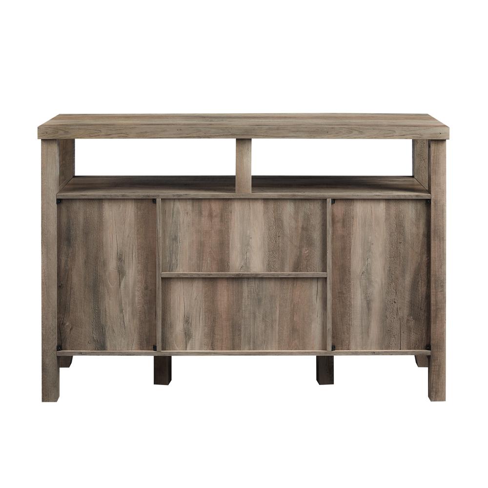 52" Wood Console High Boy Buffet - Grey Wash. Picture 4
