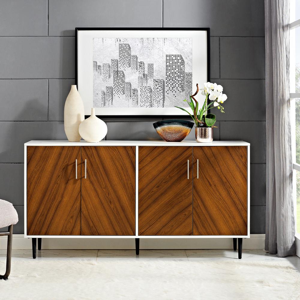 58" Two-Tone Modern Bookmatch Buffet. Picture 2
