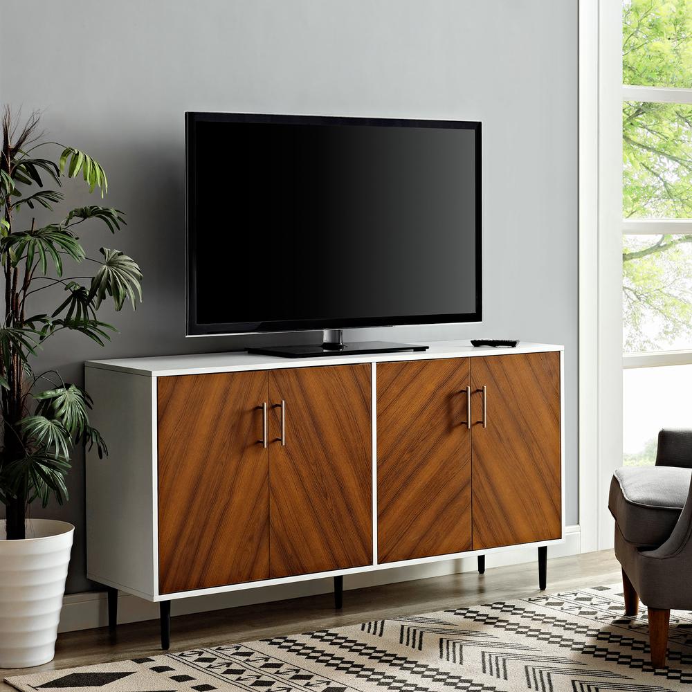 58" Two-Tone Modern Bookmatch Buffet. Picture 1