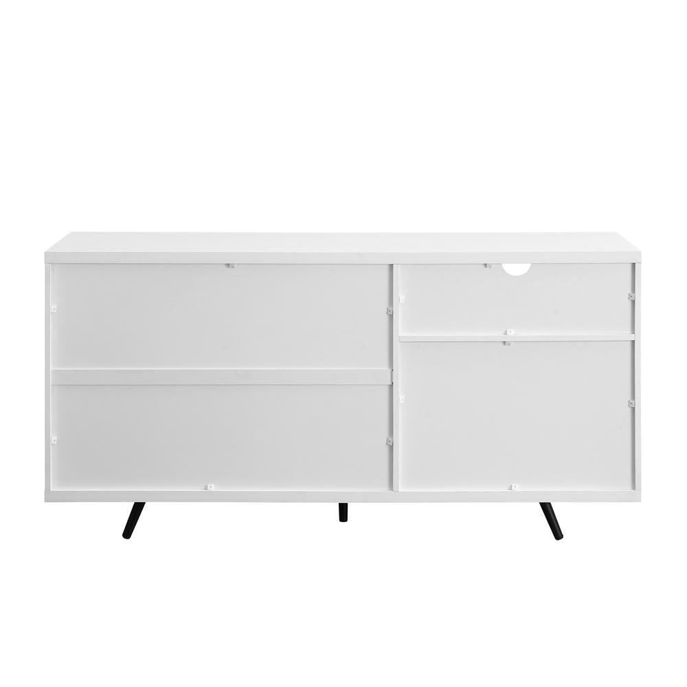 60" 3- Door Sideboard - Solid White/English Oak. Picture 5