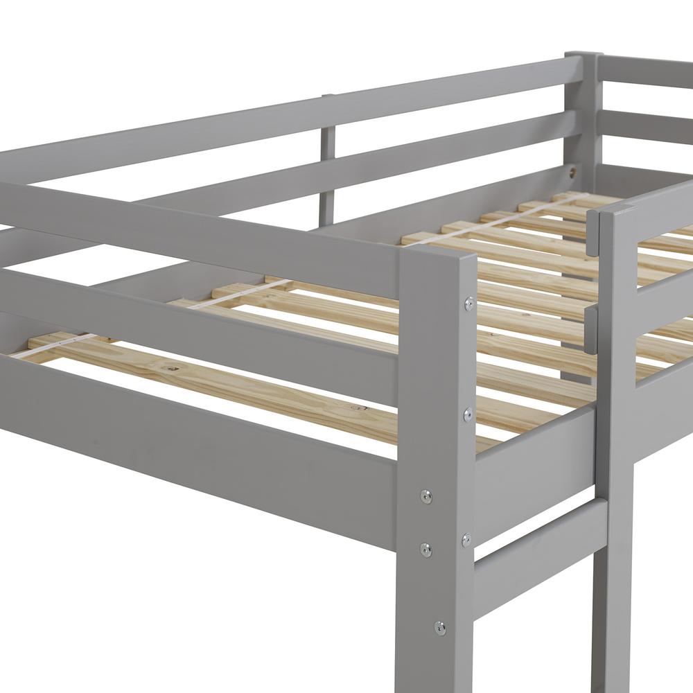 Triple Twin Wood Bunkbed - Grey. Picture 4