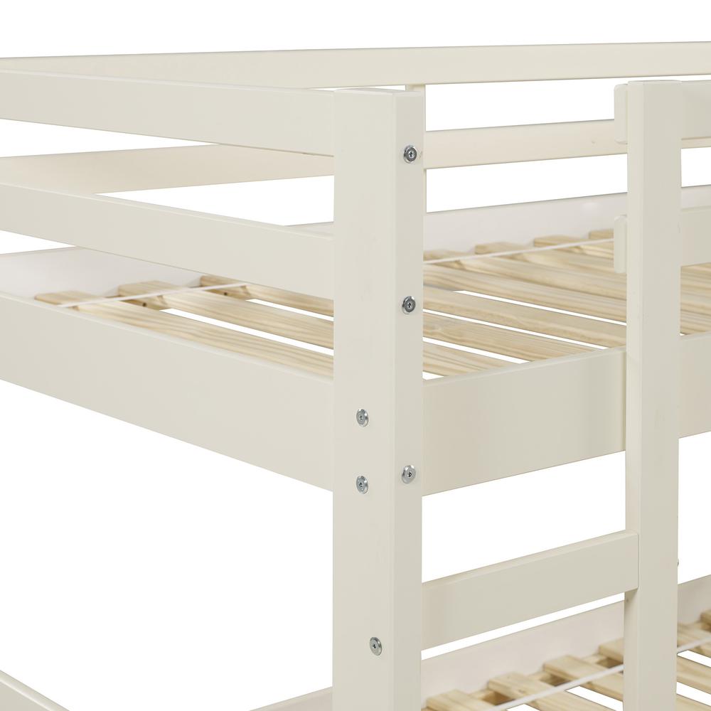 Solid Wood Twin Bunk Bed - White. Picture 3