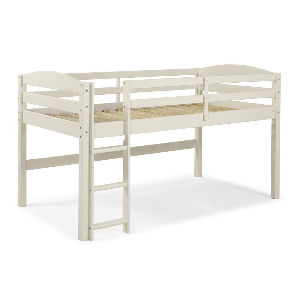 Solid Wood Low Loft Twin Bed - White. Picture 2