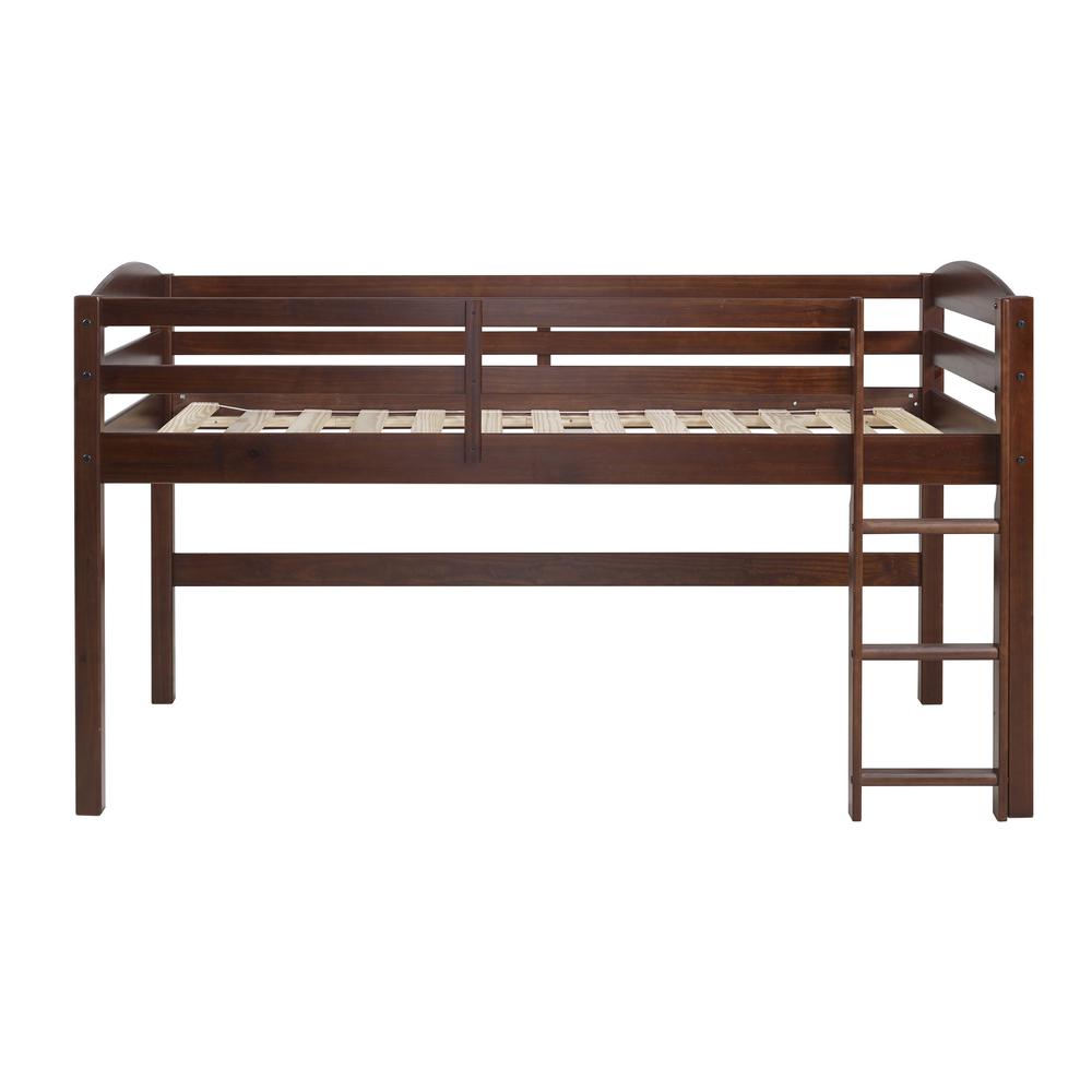 Solid Wood Low Loft Twin Bed - Walnut. Picture 1