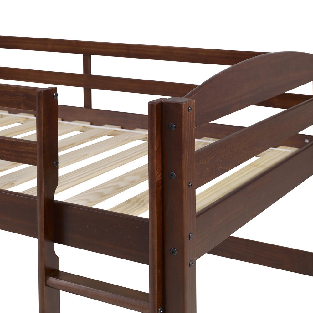 Solid Wood Low Loft Twin Bed - Walnut. Picture 4