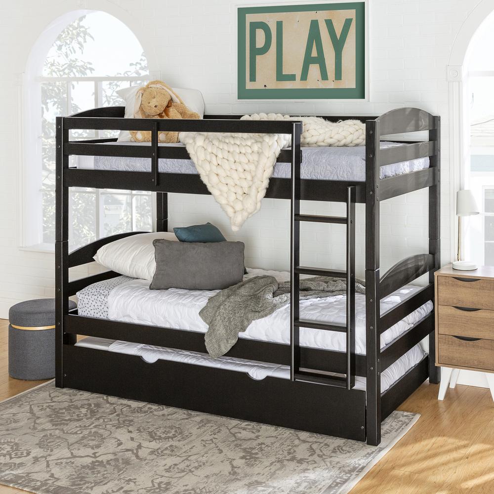 Solid Wood Twin over Twin Bunk Bed and Storage/Trundle Bed. Picture 15