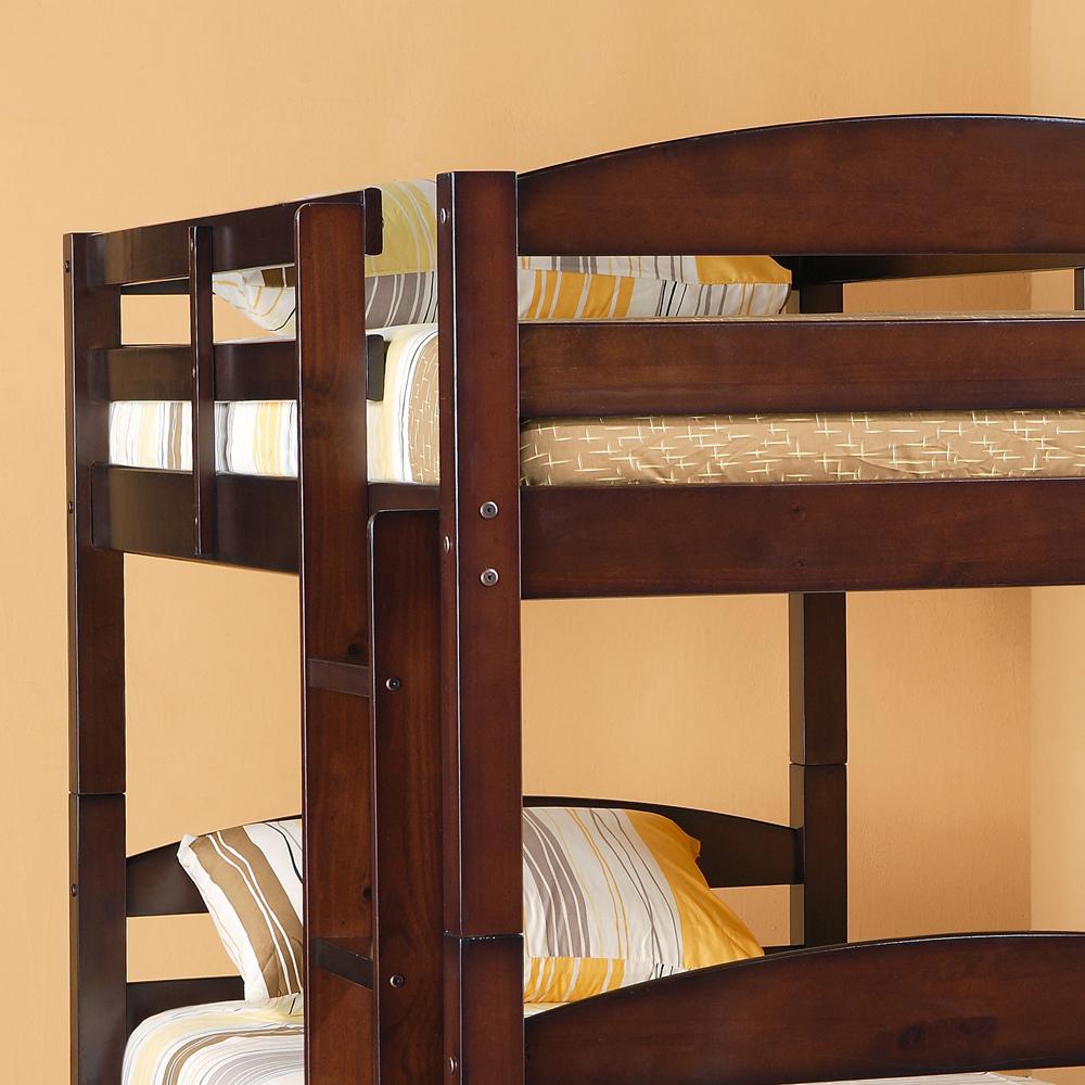 Twin Solid Wood Bunk Bed - Espresso. Picture 4