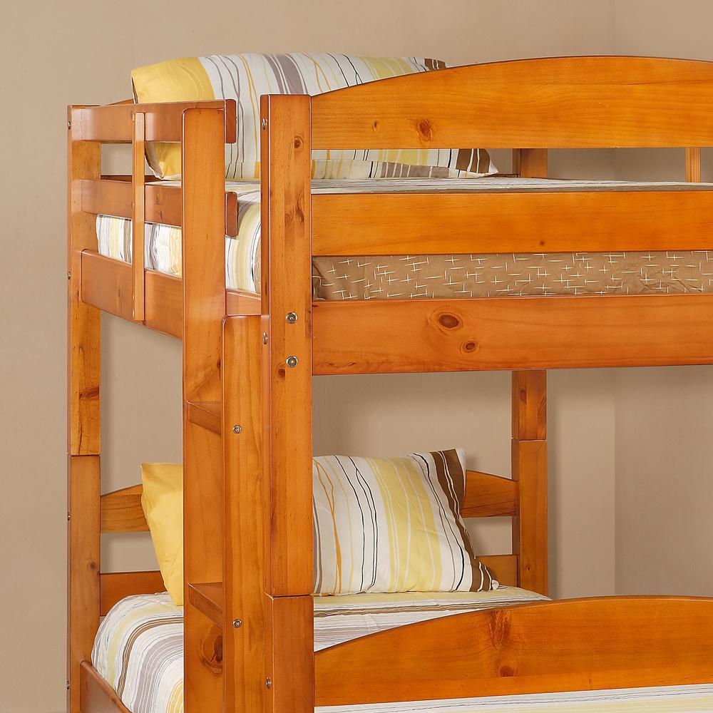 Twin Solid Wood Bunk Bed - Honey. Picture 4