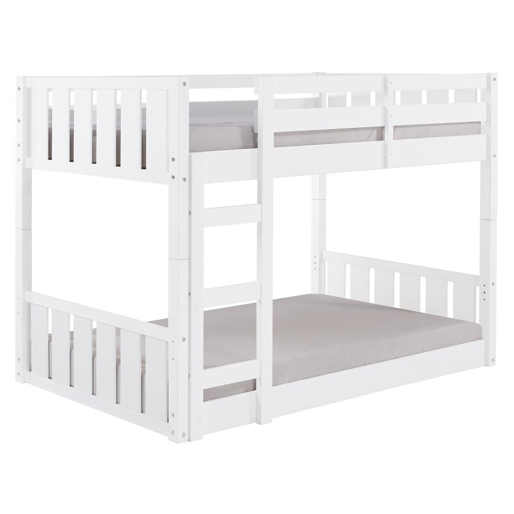 Traditional Twin over Twin Solid Wood Stackable Slat Bunk Bed. Picture 2