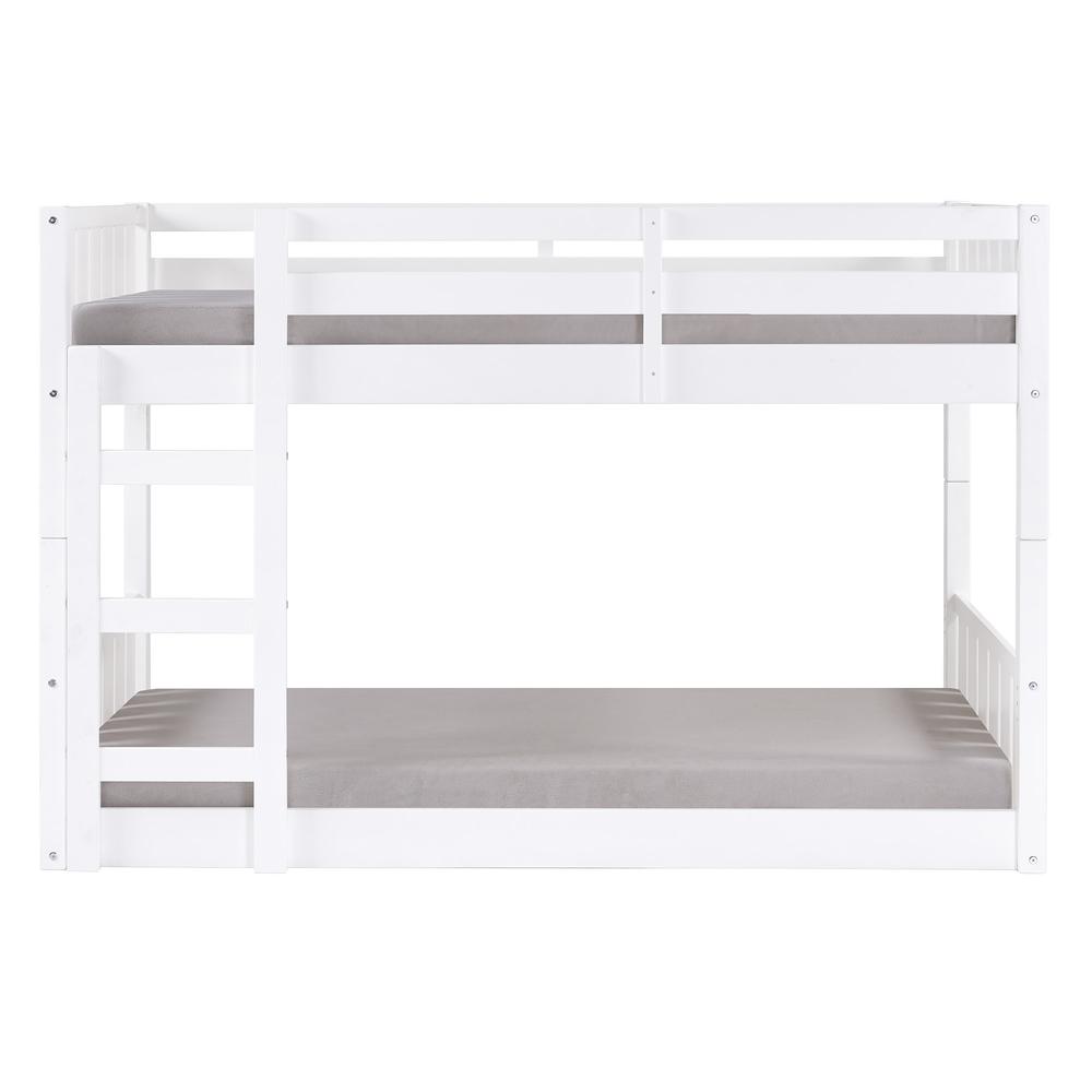 Traditional Twin over Twin Solid Wood Stackable Slat Bunk Bed. Picture 3