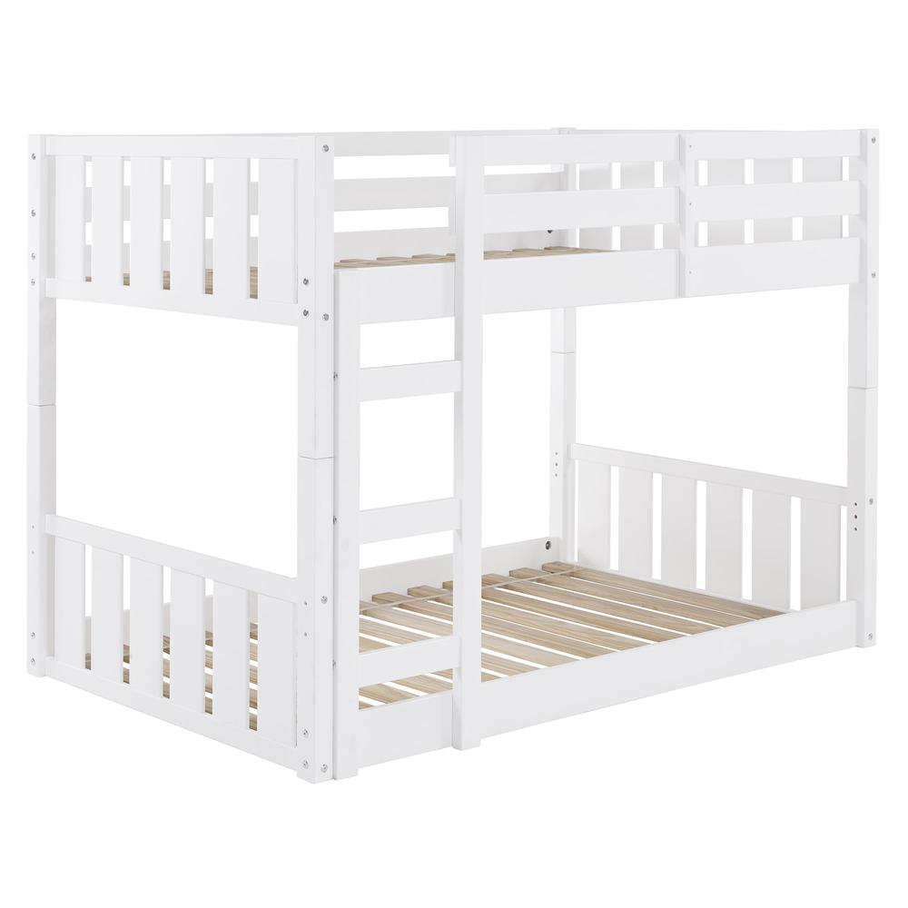 Traditional Twin over Twin Solid Wood Stackable Slat Bunk Bed. Picture 1