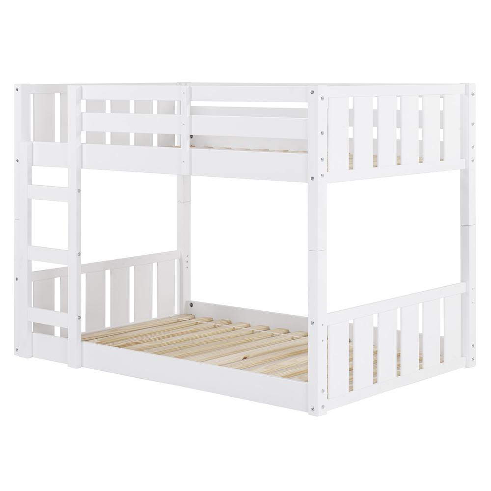 Traditional Twin over Twin Solid Wood Stackable Slat Bunk Bed. Picture 6