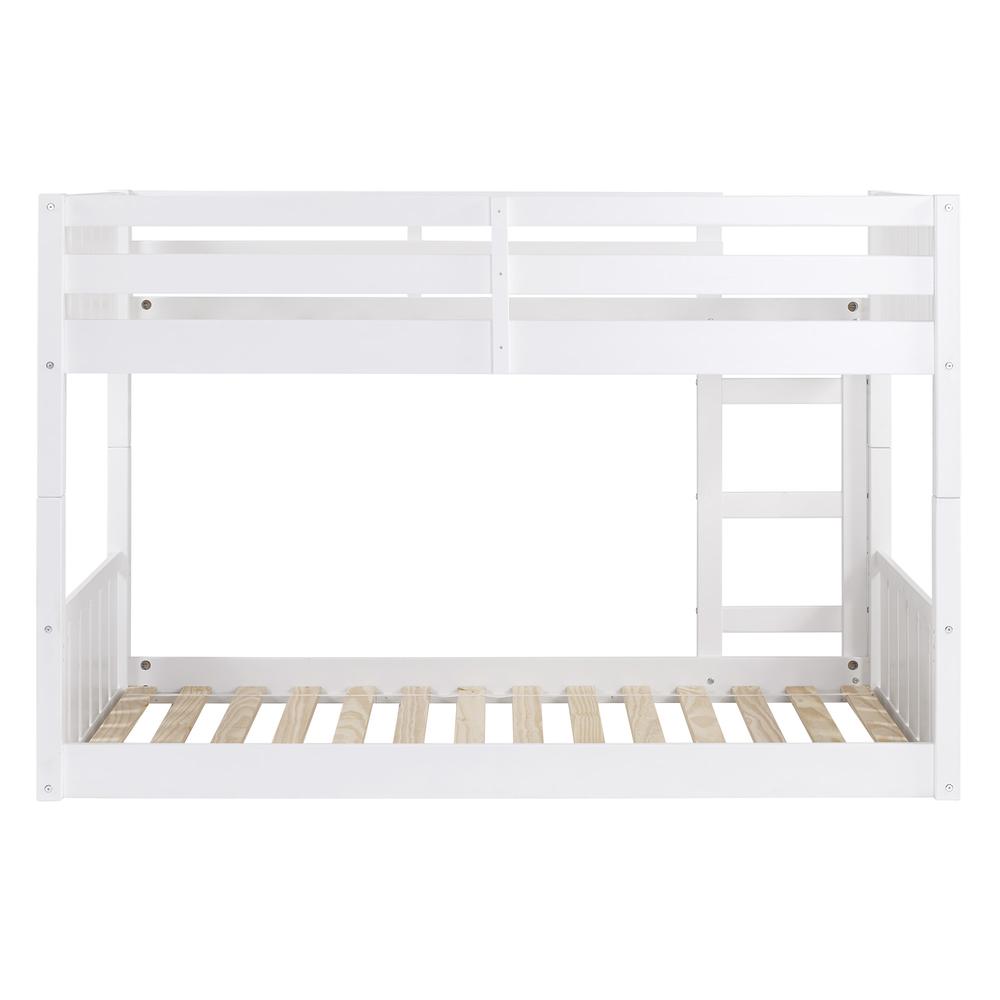 Traditional Twin over Twin Solid Wood Stackable Slat Bunk Bed. Picture 7