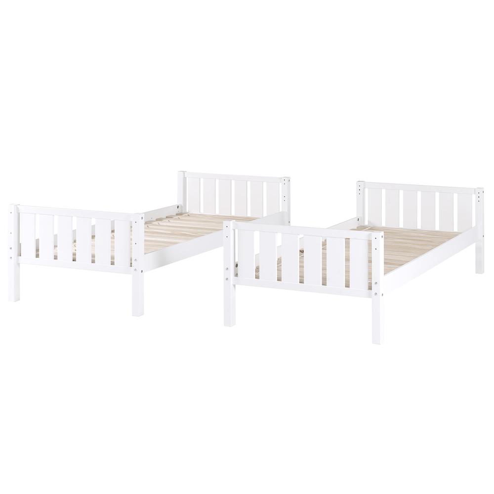 Traditional Twin over Twin Solid Wood Stackable Slat Bunk Bed. Picture 9