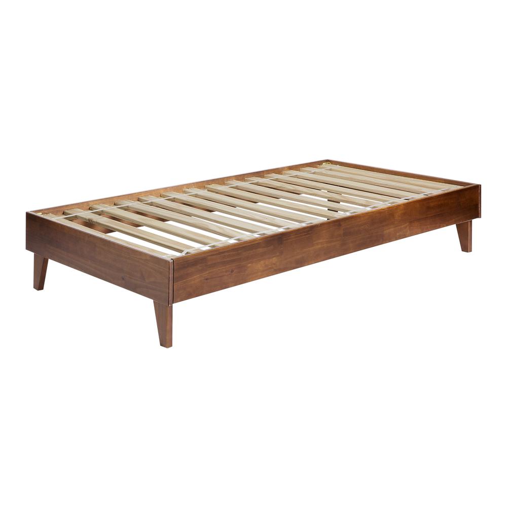 Solid Wood Twin Platform Bed - Walnut. Picture 6