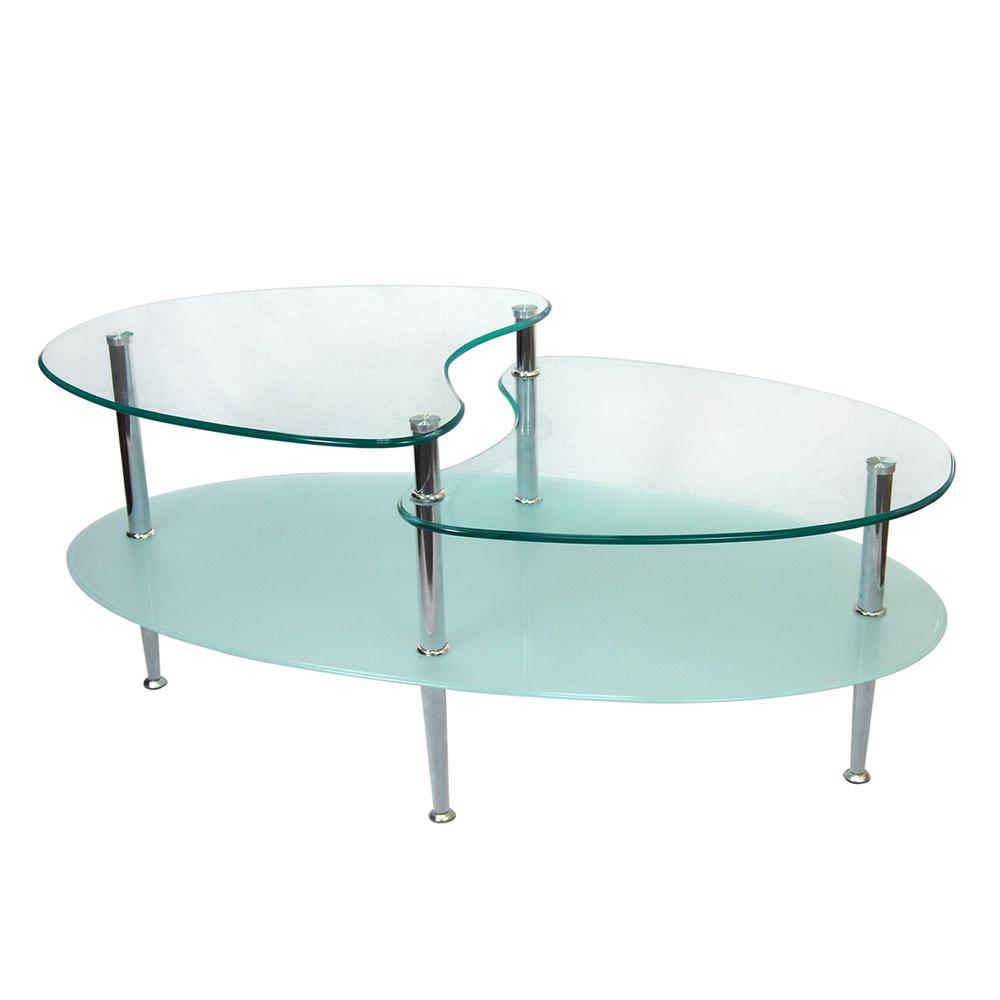 Glass Oval Coffee Table. Picture 1