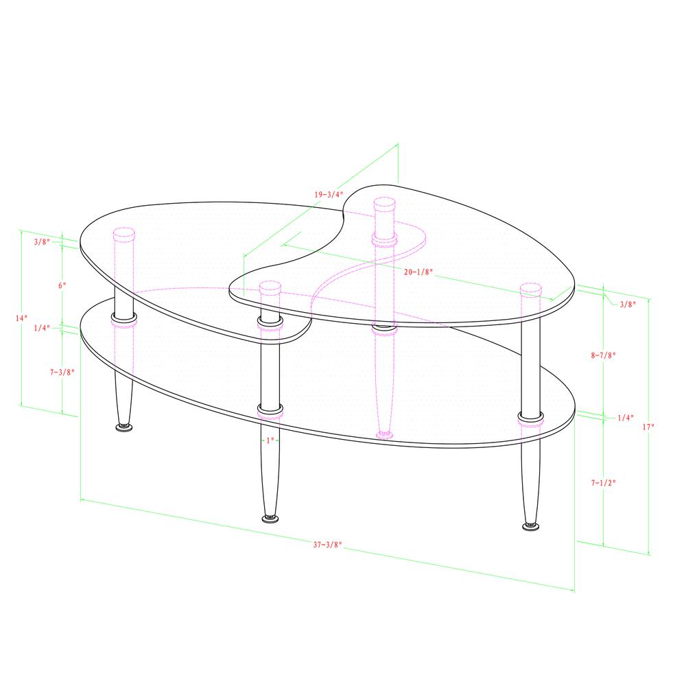 Glass Oval Coffee Table. Picture 3