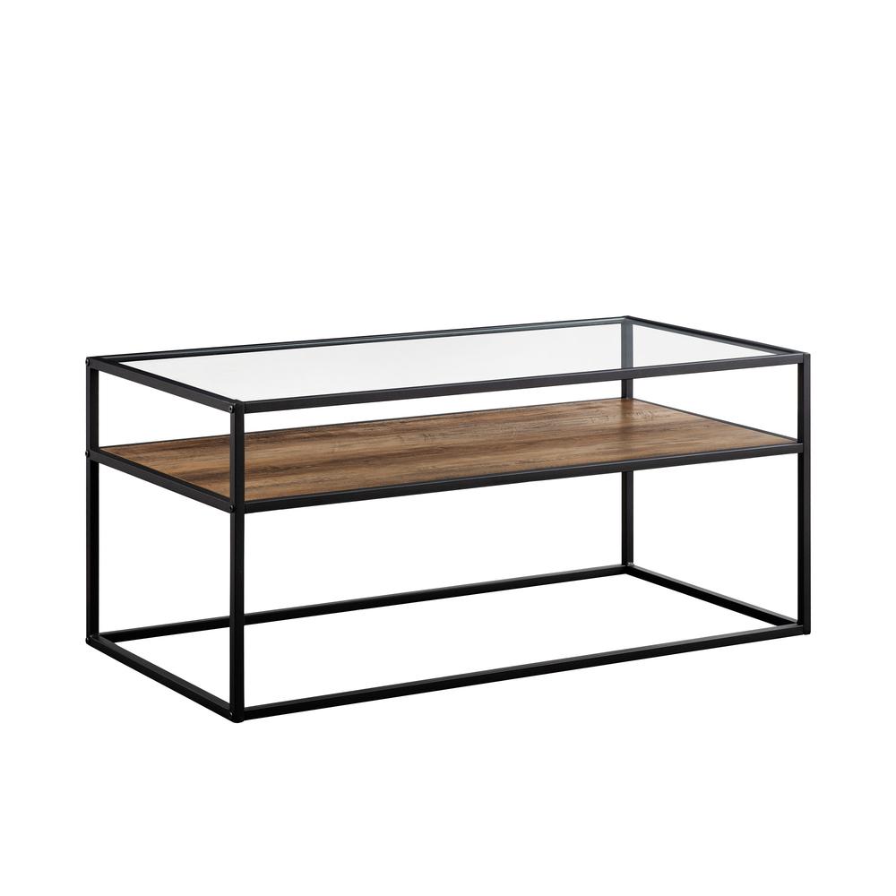 40" Reversible Shelf Coffee Table - Rustic Oak/Stone Gray. Picture 1