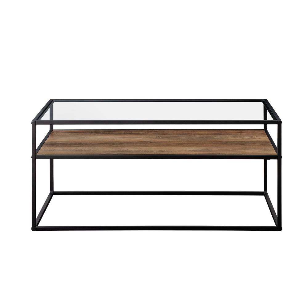 40" Reversible Shelf Coffee Table - Rustic Oak/Stone Gray. Picture 2