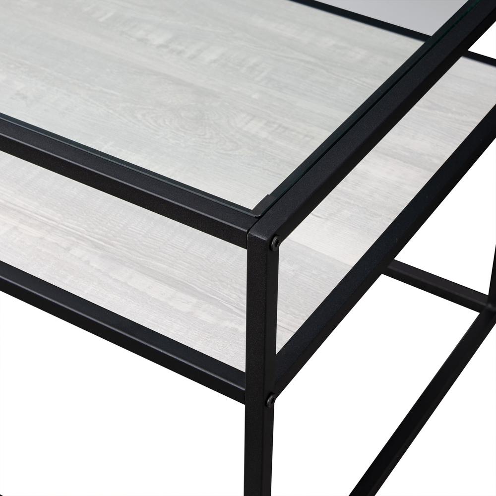 40" Reversible Shelf Coffee Table - Rustic Oak/Stone Gray. Picture 14