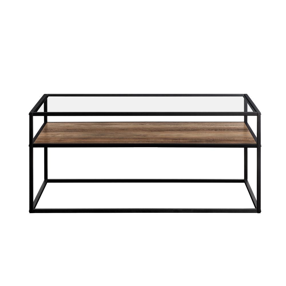40" Reversible Shelf Coffee Table - Rustic Oak/Stone Gray. Picture 18